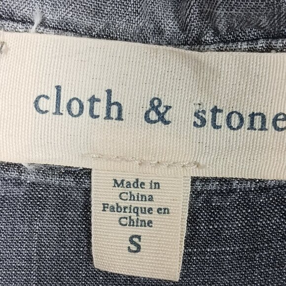 Cloth & Stone Anthropologie S Gray Chambray Button Down Front W Back Button Down - Picture 5 of 16